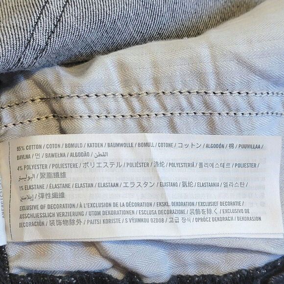 Abercrombie & Fitch Black Denim Overalls Straight Leg Crop Utility Style 90's S - Picture 15 of 16